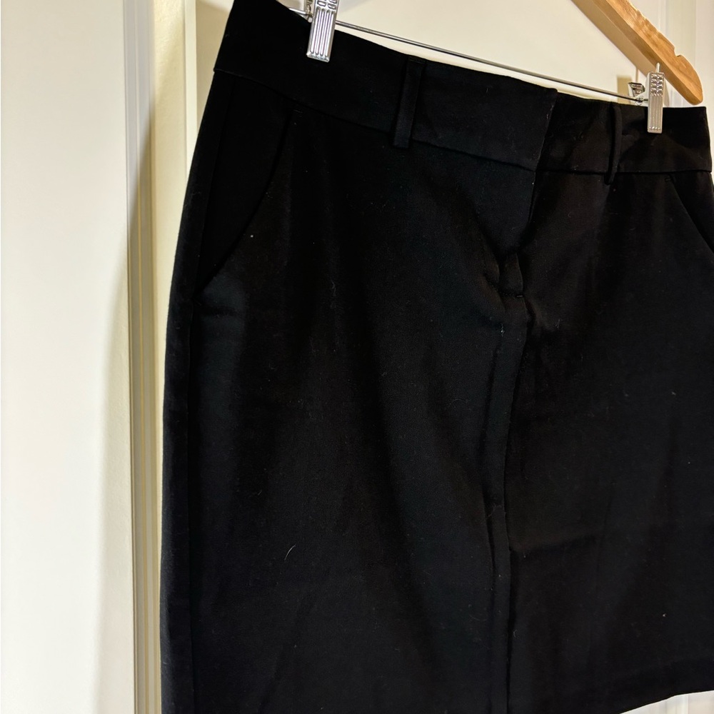 Gap Basic Black Mini Skirt W/ Split - image 3